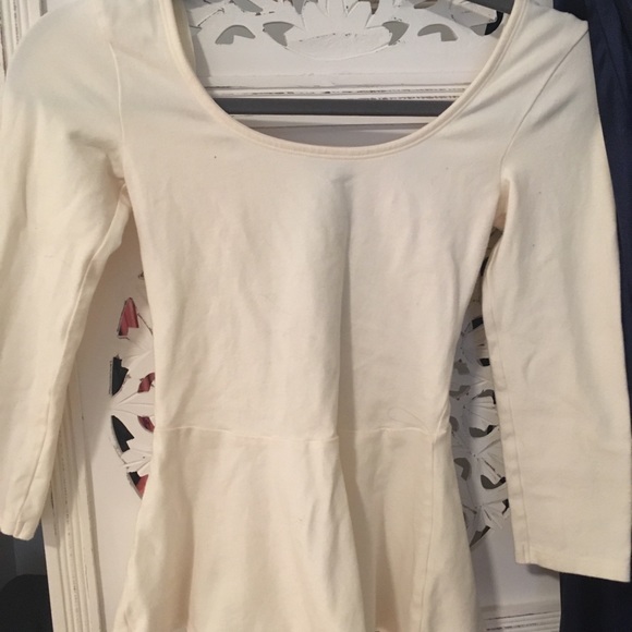 Cream Peplum Express Top - Picture 1 of 2